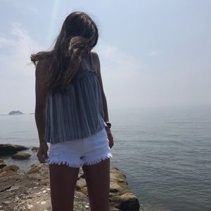 Hollister Blue Striped Tank Top